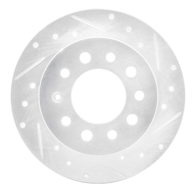 R1 03-08 Hyundai TIBURON Rear Right Drilled & Slotted Silver Brake Rotor