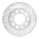 R1 03-08 Hyundai TIBURON Rear Right Drilled & Slotted Silver Brake Rotor