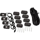 Westin Universal LED Rock Light Kit - 4 Lights - 14ft 9in Wiring Harness & Switch - Black