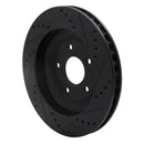 R1 97-09 Cadillac XLR Right Front Drilled & Slotted Black Brake Rotor