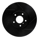 R1 07-15 Infiniti G35 Front Right Drilled & Slotted Black Brake Rotor