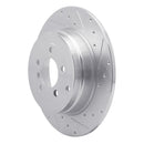 R1 03-05 Land Rover Range Rover Rear Right Drilled & Slotted Silver Brake Rotor
