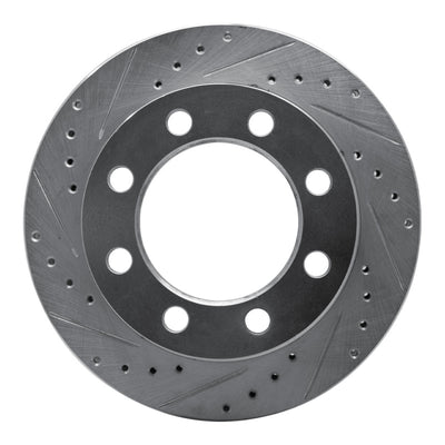 R1 71-97 Dodge D300 Front Left Drilled & Slotted Silver Brake Rotor