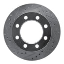 R1 71-97 Dodge D300 Front Left Drilled & Slotted Silver Brake Rotor