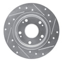 R1 03-08 Acura TSX Rear Left Drilled & Slotted Silver Brake Rotor