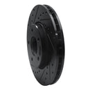 R1 97-03 Jaguar XJR Front Left Drilled & Slotted Black Brake Rotor