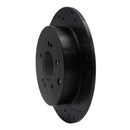 R1 16-22 Hyundai Tucson Rear Right Drilled & Slotted Black Brake Rotor