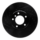 R1 95-01 BMW 750IL Front Left Drilled & Slotted Black Brake Rotor