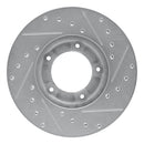 R1 85-92 Toyota Pickup Front Left Drilled & Slotted Silver Brake Rotor