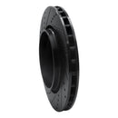 R1 04-07 Volvo V70 Rear Right Drilled & Slotted Black Brake Rotor