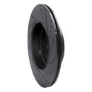 R1 10-12 Land Rover Range Rover Rear Left Drilled & Slotted Black Brake Rotor