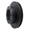 R1 80-93 Dodge W250 Front Left Drilled & Slotted Black Brake Rotor