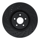 R1 16-18 Ford Focus Front Drilled & Slotted Black Brake Rotor Set