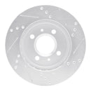 R1 91-02 Saturn SC Front Left Drilled & Slotted Silver Brake Rotor