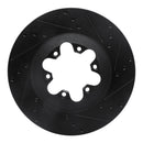 R1 09-12 Chevrolet Colorado Front Right Drilled & Slotted Black Brake Rotor