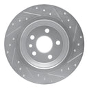 R1 07-18 Volvo V60 Cross Country Rear Left Drilled & Slotted Silver Brake Rotor