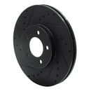 R1 93-07 Ford Thunderbird Front Left Drilled & Slotted Black Brake Rotor