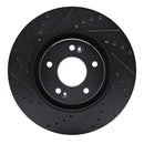 R1 17-20 Kia Cadenza Front Left Drilled & Slotted Black Brake Rotor