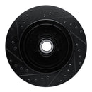 R1 90-90 Cadillac BROUGHAM Front Right Drilled & Slotted Black Brake Rotor