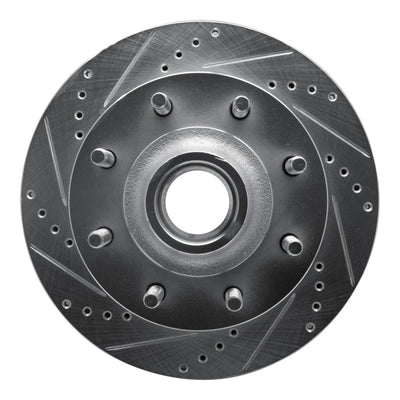 R1 99-02 Ford Excursion Front Left Drilled & Slotted Silver Brake Rotor