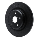 R1 -25 Subaru Ascent Rear Right Drilled & Slotted Black Brake Rotor