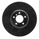 R1 2007-2008 BMW ALPINA B7 Front Left Drilled & Slotted Black Brake Rotor