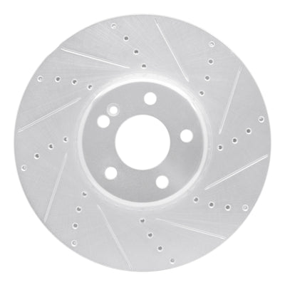 R1 15-23 Mercedes-Benz C350E Front Right Drilled & Slotted Silver Brake Rotor