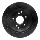 R1 88-96 Chevrolet Corvette Rear Left Drilled & Slotted Black Brake Rotor