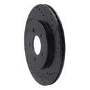 R1 05-14 Ford Mustang Rear Right Drilled & Slotted Black Brake Rotor