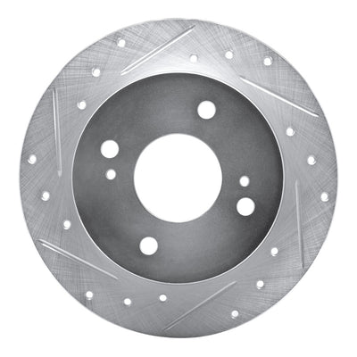 R1 90-06 Infiniti G20 Rear Left Drilled & Slotted Silver Brake Rotor