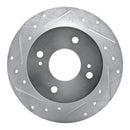 R1 90-06 Infiniti G20 Rear Left Drilled & Slotted Silver Brake Rotor