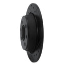R1 86-98 Saab 9000 Rear Right Drilled & Slotted Black Brake Rotor