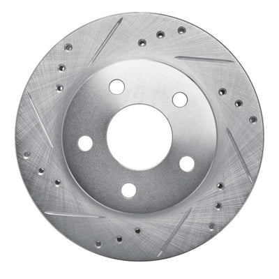 R1 86-92 Ford Thunderbird Front Left Rear Left Drilled & Slotted Silver Brake Rotor