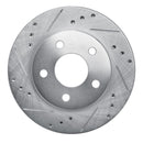 R1 86-92 Ford Thunderbird Front Left Rear Left Drilled & Slotted Silver Brake Rotor