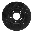 R1 91-01 Acura Integra Front Drilled & Slotted Black Brake Rotor Set