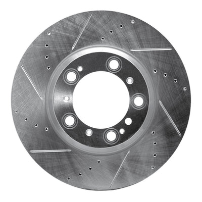 R1 99-23 Porsche 911 Left Rear Drilled & Slotted Silver Brake Rotor