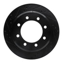R1 08-25 Ford E-150 Rear Left Drilled & Slotted Black Brake Rotor
