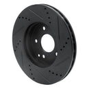 R1 96-15 Mercedes-Benz SLK230 Front Left Drilled & Slotted Black Brake Rotor
