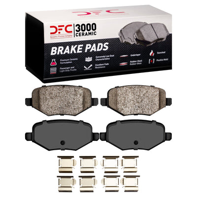 DFC 13-16 Lincoln MKT Rear Drilled & Slotted Geoperformance Rotors 5000 Advanced Pads w/Hardware