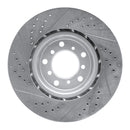 R1 01-06 BMW M3 Left Front Drilled & Slotted Geo-Carbon Rotor