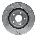 R1 08-14 Lexus IS F Rear Left Drilled & Slotted Silver Brake Rotor