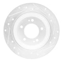 R1 14-23 Hyundai Kona Rear Left Drilled & Slotted Silver Brake Rotor