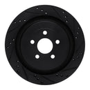 R1 19-24 Ford Edge Rear Right Drilled & Slotted Black Brake Rotor