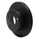 R1 99-06 Jeep Cherokee Front Left Drilled & Slotted Black Brake Rotor