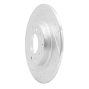 R1 16-18 Mazda CX-3 Rear Left Drilled & Slotted Silver Brake Rotor