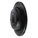 R1 91-95 BMW 540I Rear Left Drilled & Slotted Black Brake Rotor