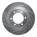 R1 03-09 Lexus GX470 Front Left Drilled & Slotted Silver Brake Rotor