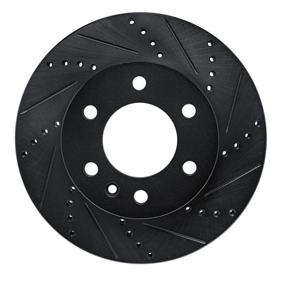 R1 06-25 American Coach Patriot Front Right Drilled & Slotted Black Brake Rotor
