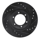 R1 84-87 Isuzu Pickup Front Left Drilled & Slotted Black Brake Rotor