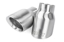 APR Double-Walled 3.5in Slash-Cut Tips - Brushed Silver - Set of 2